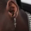 N7365 Boucle d'oreille homme croix Acier inoxydable - Bijoux Boucles d oreilles en ligne Ninanina