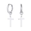 N7365a Boucle d'oreille homme croix Acier inoxydable - Bijoux Boucles d oreilles en ligne Ninanina