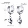 N7370a Boucle d'oreille tete de mort homme Acier Inoxydable - Boucles d'oreilles en ligne Ninanina