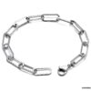 N7371b Bracelet maille trombone Homme Acier inoxydable argent - Bijoux Bracelets en ligne Ninanina