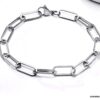 N7371e Bracelet maille trombone Homme Acier inoxydable argent - Bijoux Bracelets en ligne Ninanina