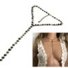 N7372 Collier en emeraude veritable forme cravate pour femme - Bijoux Colliers en ligne Ninanina