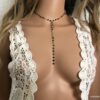 N7372e Collier en emeraude veritable forme cravate pour femme - Bijoux Colliers en ligne Ninanina
