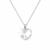 N7373e Collier Femme Coeur Swarovski Artisanal - Pendentif cristal imposant sur Chainette Argent 925 - Bijoux colliers coeurs en ligne Ninanina