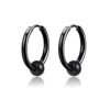 N7378A Boucle d'oreille noire homme anneau Acier Inoxydable - Bijoux Boucles d'oreilles en ligne Ninanina