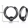 N7378C Boucle d'oreille noire homme anneau Acier Inoxydable - Bijoux Boucles d'oreilles en ligne Ninanina