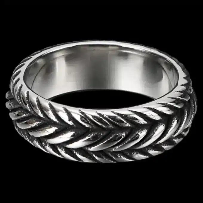 N7379 Bague Biker Pneu de Moto Anneau Acier inoxydable - Bijoux Bagues Hommes en ligne Ninanina