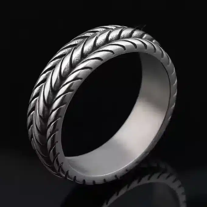 N7379c Bague Biker Pneu de Moto Anneau Acier inoxydable - Bijoux Bagues Hommes en ligne Ninanina