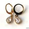 N7365 Creoles goutte zirconium Et Acier inoxydable doré - Bijoux Boucles d'oreilles en ligne Ninanina