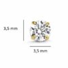 N7400d Boucle d'oreille 3 trou argent plaqué or et zirconium - Bijoux Boucles d'oreilles en ligne Ninanina