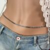 N7407 Collier de taille femme chaine plate acier inoxydable - Bijoux de corps en ligne Ninanina