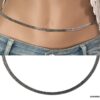 N7407c Collier de taille femme chaine plate acier inoxydable - Bijoux de corps en ligne Ninanina