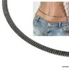 N7407e Collier de taille femme chaine plate acier inoxydable - Bijoux de corps en ligne Ninanina