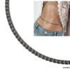 N7408e Chaine de ventre femme acier inoxydable large maille - Bijoux de corps en ligne Ninanina