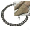 N7411a Bracelet cheville femme acier inoxydable maille large - Bijoux de pied en ligne Ninanina