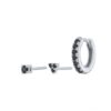 N7401 Boucle d'Oreille 3 Trous Argent 925 Oxyde Zirconium noir - Bijoux Boucles d'oreilles en ligne Ninanina