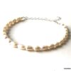 N7429e Bracelet de cheville perle d'eau douce blanche Argent 925 - Bijoux de pied en ligne Ninanina