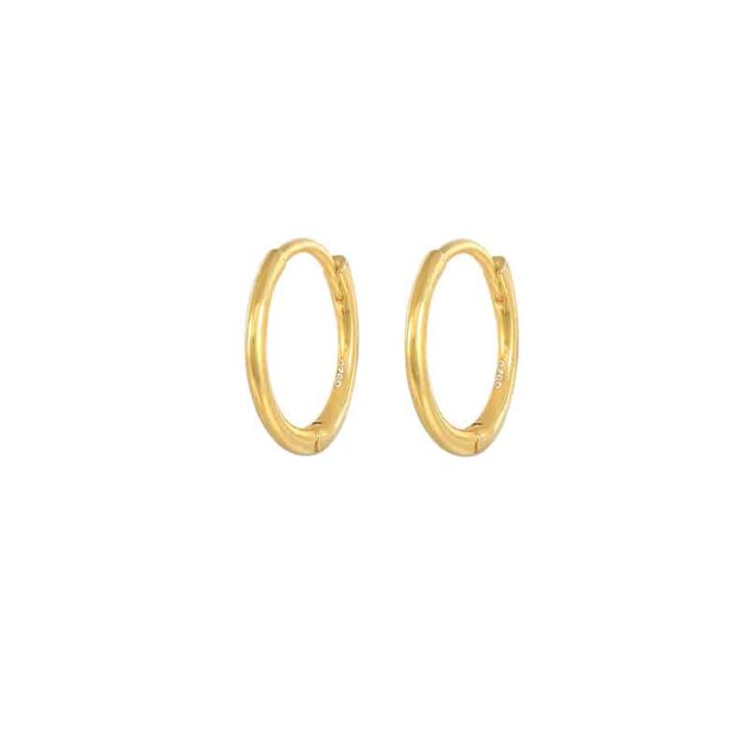 N7432d Creoles 6mm or plaqué sur Argent 925 - Bijoux Boucles d'oreilles en ligne Ninanina