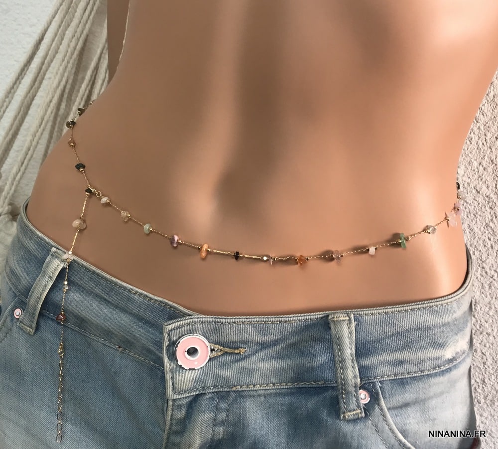 Bijou multicolore pour taille femme laiton pierres fines – Image 8