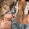N7434f Bijou multicolore pour taille femme laiton pierres fines - Bijoux de corps en ligne Ninanina