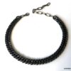 N7439e Bracelet Homme cheville métal noir maille plate - Bijoux de pied en ligne Ninanina