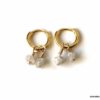N7441 Mini Creoles Diamant blanc véritable Argent 925 plaqué or - Bijoux Boucles d'oreilles en ligne Ninanina