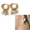 N7441e Mini Creoles Diamant blanc véritable Argent 925 plaqué or - Bijoux Boucles d'oreilles en ligne Ninanina