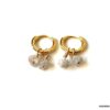 N7441f Mini Creoles Diamant blanc véritable Argent 925 plaqué or - Bijoux Boucles d'oreilles en ligne Ninanina