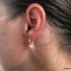 N7441h Mini Creoles Diamant blanc véritable Argent 925 plaqué or - Bijoux Boucles d'oreilles en ligne Ninanina
