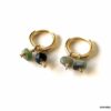 N7443a Creole Emeraude verte véritable Argent 925 plaqué or - Bijoux Boucles d'oreilles en ligne Ninanina