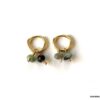 N7443c Creole Emeraude verte véritable Argent 925 plaqué or - Bijoux Boucles d'oreilles en ligne Ninanina
