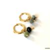 N7443g Creole Emeraude verte véritable Argent 925 plaqué or - Bijoux Boucles d'oreilles en ligne Ninanina