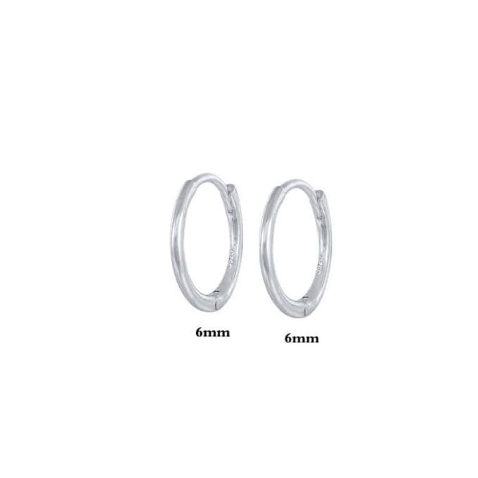 N7448a Créoles diamètre 6mm argent 925 minimalistes - Bijoux Boucles d'oreilles en ligne Ninanina