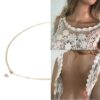 N7456a Collier dos mariée swarovski Plaqué Or goutte cristal - Bijoux Swarovski en ligne Ninanina