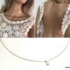 N7456d Collier dos mariée swarovski Plaqué Or goutte cristal - Bijoux Swarovski en ligne Ninanina