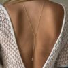 N7456j Collier dos mariée swarovski Plaqué Or goutte cristal - Bijoux Swarovski en ligne Ninanina