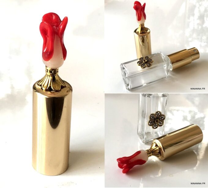 N7463 Vaporisateur a parfum rechargeable verre métal doré - Accessoires parfumeurs en ligne Ninanina