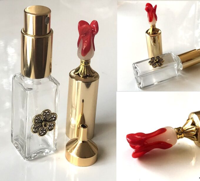 N7463F Vaporisateur a parfum rechargeable verre métal doré - Accessoires parfumeurs en ligne Ninanina