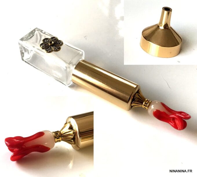 N7463G Vaporisateur a parfum rechargeable verre métal doré - Accessoires parfumeurs en ligne Ninanina