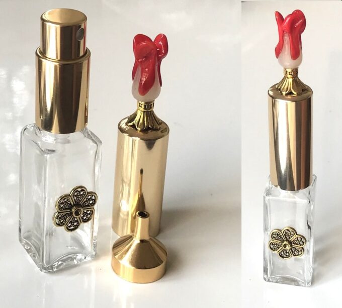 N7463I Vaporisateur a parfum rechargeable verre métal doré - Accessoires parfumeurs en ligne Ninanina