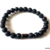 N7472 Bracelet oeil de tigre et pierre de lave homme - Bijoux Bracelets en ligne Ninanina