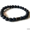 N7472b Bracelet oeil de tigre et pierre de lave homme - Bijoux Bracelets en ligne Ninanina