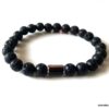 N7472d Bracelet oeil de tigre et pierre de lave homme - Bijoux Bracelets en ligne Ninanina