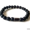 N7472f Bracelet oeil de tigre et pierre de lave homme - Bijoux Bracelets en ligne Ninanina