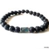 N7476a Bracelet Apatite bleue et pierre de lave homme - Bijoux Bracelets en ligne Ninanina