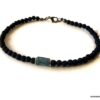 N7478d Bracelet cheville homme pierre volcanique apatite bleue - Bijoux de pied en ligne Ninanina