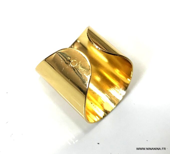 N6323b Bague large dorée femme fantaisie réglable ajustable - Bijoux Bagues en ligne Ninanina