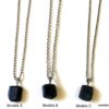 N7489a Pendentif Tourmaline noire brute chaine Acier - Bijoux Colliers en ligne Ninanina