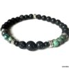 N7495d Bracelet pierre de lave véritable et Turquoise Africaine - Bijoux Bracelets en ligne Ninanina
