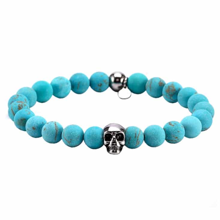 Bracelet homme tête de mort bleu sodalite